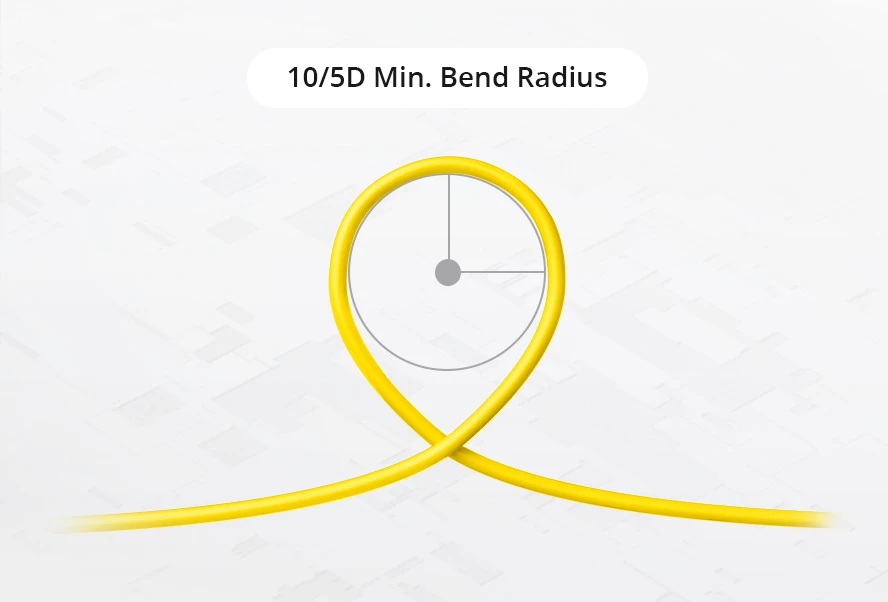 G.657.A1 bend insensitive fiber patch cord 10mm bend radius test
