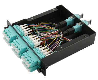 12 касет 12 волокон OM4 багатомодовий MTP до 12 LC Duplex Aqua